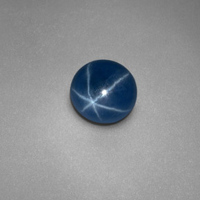 0.97 ct Blue Star Sapphire Stone, Natural Star Sapphire in Round Cabochon Shape for Sale