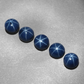 4.75 ct Blue Star Sapphire Stone, Natural Star Sapphire in Round Cabochon Shape for Sale