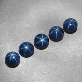 Star Sapphire Gemstone in 5 mm (calibrated) Size for Sale, Star Sapphire Stone in Blue Color