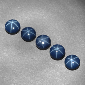 3.04 ct Blue Star Sapphire Gemstone, Star Sapphire Gem in Round Cabochon Shape for Sale.