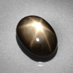 6.62 ct Black Star Sapphire Stone, Natural Star Sapphire in Oval Cabochon Shape for Sale
