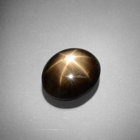 Star Sapphire Gemstone in 11 x 9 mm (calibrated) Size for Sale, Star Sapphire Stone in Black Color