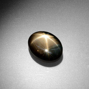 4.60 ct Black Star Sapphire Stone, Natural Star Sapphire in Oval Cabochon Shape for Sale