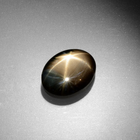 Star Sapphire Gemstone in 10.8 x 8.4 mm Size for Sale, Star Sapphire Stone in Black Color