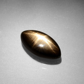 Star Sapphire Gemstone in 12.3 x 6.3 mm Size for Sale, Star Sapphire Stone in Black Color