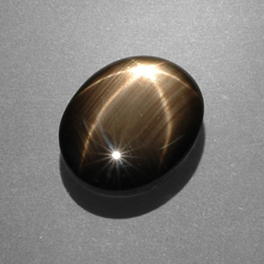 Star Sapphire Gemstone in 12.5 x 9.8 mm Size for Sale, Star Sapphire Stone in Black Color