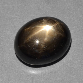 Schwarz Sternsaphir Edelstein - 10.2ct Oval Cabochon (ID: 390646)