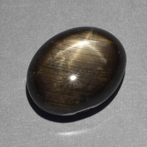 Black Star Sapphire Gem - 10.4ct Oval Cabochon (ID: 390652)
