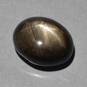 10.43 ct Black Star Sapphire Stone, Natural Star Sapphire in Oval Cabochon Shape for Sale