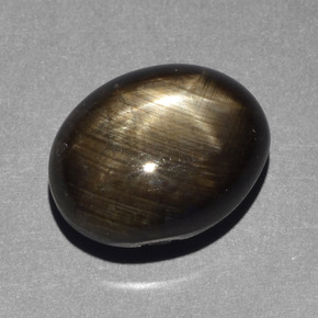 Star Sapphire Gemstone in 13.2 x 10.4 mm Size for Sale, Star Sapphire Stone in Black Color
