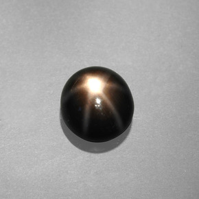 1.09 ct Black Star Sapphire Gemstone, Star Sapphire Gem in Round Cabochon Shape for Sale.