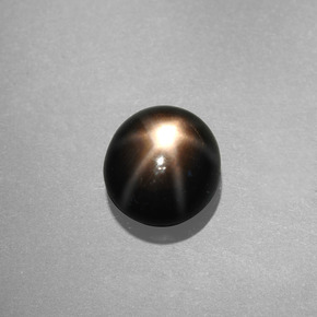 1.09 ct Black Star Sapphire Stone, Natural Star Sapphire in Round Cabochon Shape for Sale