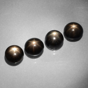 6.85 ct Black Star Sapphire Stone, Natural Star Sapphire in Round Cabochon Shape for Sale