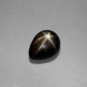1.79 ct Black Star Sapphire Stone, Natural Star Sapphire in Pear Cabochon Shape for Sale