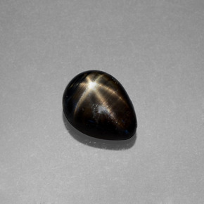 Star Sapphire Gemstone in 8 x 6 mm (calibrated) Size for Sale, Star Sapphire Stone in Black Color