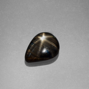 Star Sapphire Gemstone in 10.1 x 7.8 mm Size for Sale, Star Sapphire Stone in Black Color