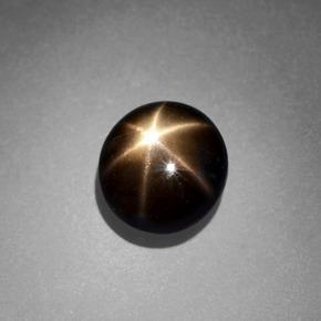2.49 ct Black Star Sapphire Stone, Natural Star Sapphire in Round Cabochon Shape for Sale