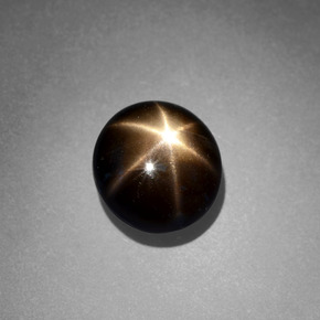 Star Sapphire Gemstone in 8 mm (calibrated) Size for Sale, Star Sapphire Stone in Black Color