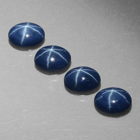 4.05 ct Blue Star Sapphire Gemstone, Star Sapphire Gem in Oval Cabochon Shape for Sale.