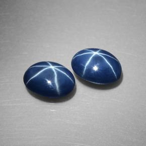 Star Sapphire Gemstone in 7 x 5 mm (calibrated) Size for Sale, Star Sapphire Stone in Blue Color