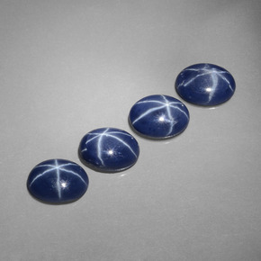 5.33 ct Blue Star Sapphire Stone, Natural Star Sapphire in Oval Cabochon Shape for Sale