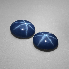 2.32 ct Blue Star Sapphire Gemstone, Star Sapphire Gem in Oval Cabochon Shape for Sale.