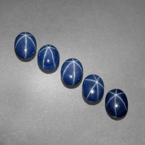 4.86 ct Blue Star Sapphire Stone, Natural Star Sapphire in Oval Cabochon Shape for Sale