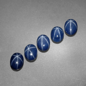 Star Sapphire Gemstone in 7 x 5 mm (calibrated) Size for Sale, Star Sapphire Stone in Blue Color