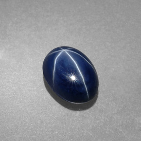 2.20 ct Blue Star Sapphire Stone, Natural Star Sapphire in Oval Cabochon Shape for Sale