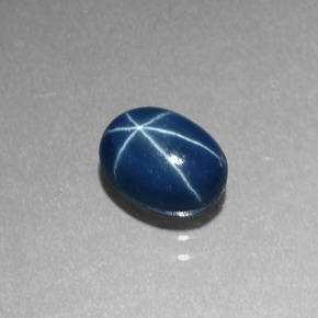 1.62 ct Blue Star Sapphire Gemstone, Star Sapphire Gem in Oval Cabochon Shape for Sale.