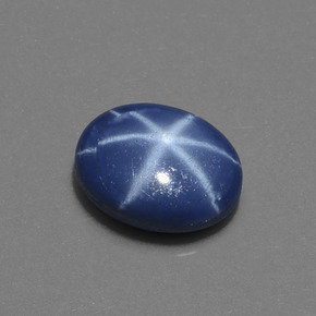 2.63 ct Blue Star Sapphire Stone, Natural Star Sapphire in Oval Cabochon Shape for Sale