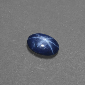 0.50 ct Blue Star Sapphire Stone, Natural Star Sapphire in Oval Cabochon Shape for Sale