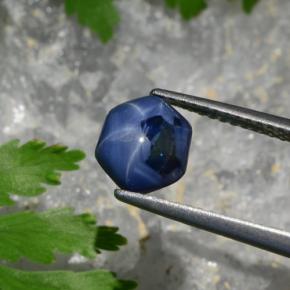 1.94 ct Blue Star Sapphire Gemstone, Star Sapphire Gem in Hexagon Cabochon Shape for Sale.