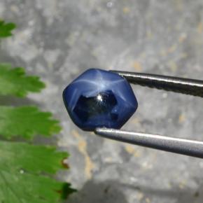 1.94 ct Blue Star Sapphire Stone, Natural Star Sapphire in Hexagon Cabochon Shape for Sale