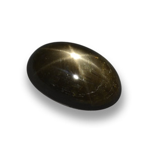 1.79 ct Black Star Sapphire Stone, Natural Star Sapphire in Oval Cabochon Shape for Sale