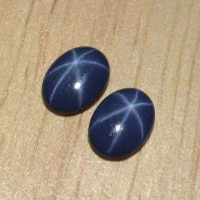 Star Sapphire Gemstone in 7 x 5 mm (calibrated) Size for Sale, Star Sapphire Stone in Blue Color