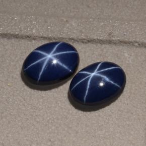 2.11 ctw Blue Star Sapphire Stones, Natural Star Sapphire in Oval Cabochon Shape for Sale