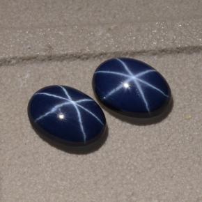 Star Sapphire Gemstones in 7.1 x 5.1 mm Size for Sale, Star Sapphire Stones in Blue Color