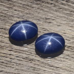 Star Sapphire Gemstones in 7 x 5 mm (calibrated) Size for Sale, Star Sapphire Stones in Blue Color