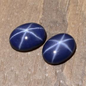 Star Sapphire Gemstones in 7 x 5 mm (calibrated) Size for Sale, Star Sapphire Stones in Blue Color