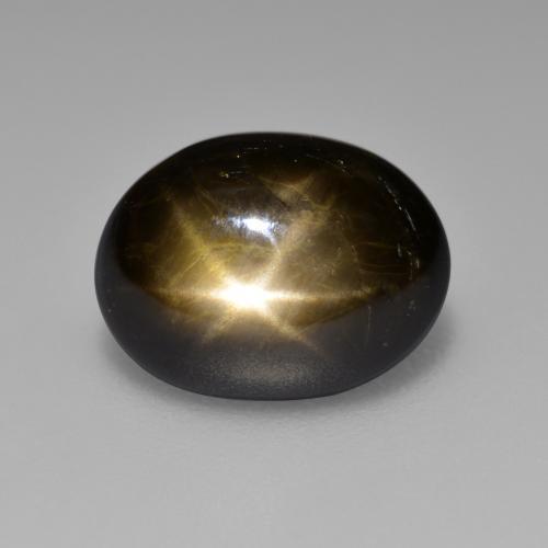 4.65 ct Black Star Sapphire Stone, Natural Star Sapphire in Oval Cabochon Shape for Sale