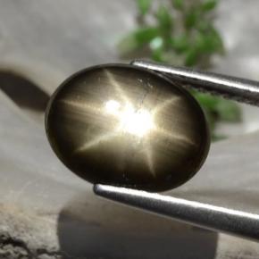 Star Sapphire Gemstone in 10.7 x 8.5 mm Size for Sale, Star Sapphire Stone in Black Color