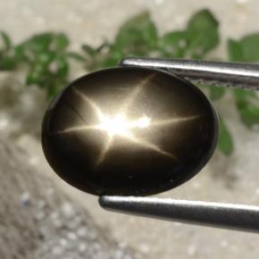 Star Sapphire Gemstone in 10.3 x 8 mm Size for Sale, Star Sapphire Stone in Black Color
