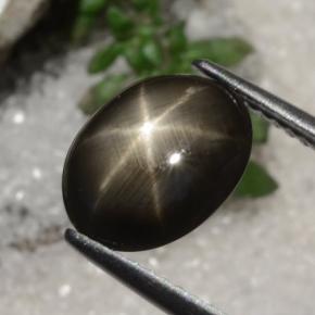3.06 ct Black Star Sapphire Stone, Natural Star Sapphire in Oval Cabochon Shape for Sale