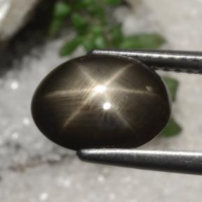 Star Sapphire Gemstone in 10 x 8 mm (calibrated) Size for Sale, Star Sapphire Stone in Black Color