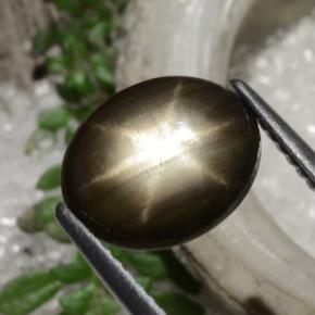 2.94 ct Black Star Sapphire Stone, Natural Star Sapphire in Oval Cabochon Shape for Sale