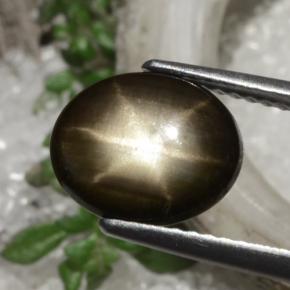 Star Sapphire Gemstone in 10 x 8.5 mm Size for Sale, Star Sapphire Stone in Black Color