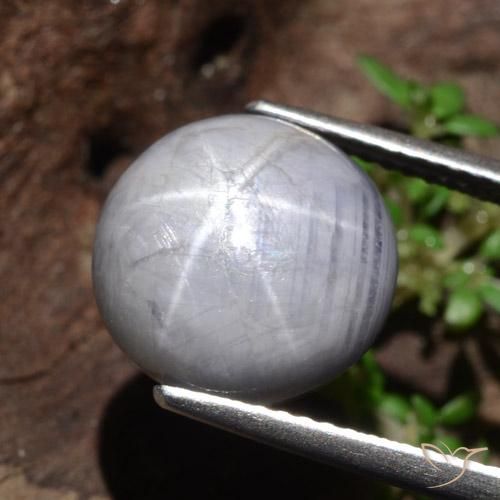 10.97ct Natural Light Grey Star Sapphire, Round, Opaque