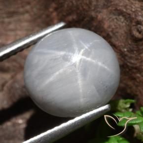 8.96 ct Gray Star Sapphire Stone, Natural Star Sapphire in Round Cabochon Shape for Sale