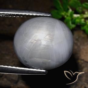 Star Sapphire Gemstone in 14 x 12 mm (calibrated) Size for Sale, Star Sapphire Stone in Bluish Grey Color